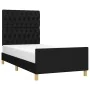 Bettgestell mit schwarzem Stoffkopfteil 100x200 cm von vidaXL, Betten und Lattenroste - Ref: Foro24-3125278, Preis: 142,42 €,...