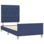 Bed frame with blue fabric headboard 90x190 cm by vidaXL, Beds and slatted bases - Ref: Foro24-3125266, Price: 168,95 €, Disc...