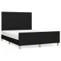 Bed frame with black fabric headboard 140x190 cm by vidaXL, Beds and slatted bases - Ref: Foro24-3124889, Price: 203,47 €, Di...