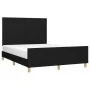 Bed frame with black fabric headboard 140x190 cm by vidaXL, Beds and slatted bases - Ref: Foro24-3124889, Price: 203,47 €, Di...