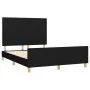 Bed frame with black fabric headboard 140x190 cm by vidaXL, Beds and slatted bases - Ref: Foro24-3124889, Price: 203,47 €, Di...