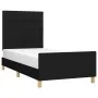 Bed frame with black fabric headboard 90x200 cm by vidaXL, Beds and slatted bases - Ref: Foro24-3125027, Price: 128,55 €, Dis...