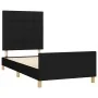 Bed frame with black fabric headboard 90x200 cm by vidaXL, Beds and slatted bases - Ref: Foro24-3125027, Price: 128,55 €, Dis...