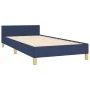 Bed frame with blue fabric headboard 80x200 cm by vidaXL, Beds and slatted bases - Ref: Foro24-3124853, Price: 155,88 €, Disc...