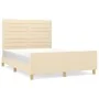 Bettrahmen mit cremefarbenem Stoffkopfteil 140x190 cm von vidaXL, Betten und Lattenroste - Ref: Foro24-3125135, Preis: 227,83...