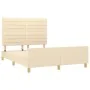 Bed frame with cream fabric headboard 140x190 cm by vidaXL, Beds and slatted bases - Ref: Foro24-3125135, Price: 227,86 €, Di...
