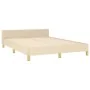 Bed frame with cream fabric headboard 140x190 cm by vidaXL, Beds and slatted bases - Ref: Foro24-3125135, Price: 227,86 €, Di...