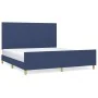 Bed frame with blue fabric headboard 180x200 cm by vidaXL, Beds and slatted bases - Ref: Foro24-3124917, Price: 222,64 €, Dis...
