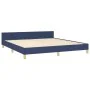 Bed frame with blue fabric headboard 180x200 cm by vidaXL, Beds and slatted bases - Ref: Foro24-3124917, Price: 222,64 €, Dis...