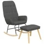 Rocking chair with stool in dark gray fabric by vidaXL, Rocking chairs - Ref: Foro24-3097705, Price: 146,83 €, Discount: %