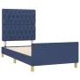 Estructura de cama con cabecero de tela azul 100x200 cm de vidaXL, Camas y somieres - Ref: Foro24-3125282, Precio: 144,06 €, ...