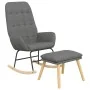 Rocking chair with light gray fabric stool by vidaXL, Rocking chairs - Ref: Foro24-3097704, Price: 146,08 €, Discount: %