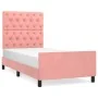 Rosa Samtbettgestell mit Kopfteil 80x200 cm von vidaXL, Betten und Lattenroste - Ref: Foro24-3125909, Preis: 163,02 €, Rabatt: %