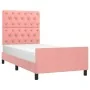 Rosa Samtbettgestell mit Kopfteil 80x200 cm von vidaXL, Betten und Lattenroste - Ref: Foro24-3125909, Preis: 163,02 €, Rabatt: %