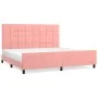 Estructura de cama con cabecero de terciopelo rosa 200x200 cm de vidaXL, Camas y somieres - Ref: Foro24-3125780, Precio: 236,...