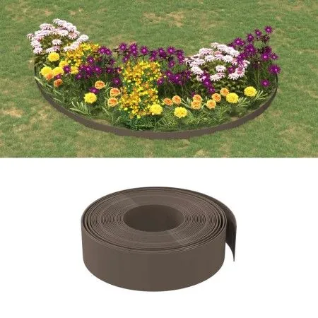 Garden edging 2 units brown polyethylene 10 m 15 cm by vidaXL, Garden edging and edging - Ref: Foro24-3155448, Price: 55,09 €...