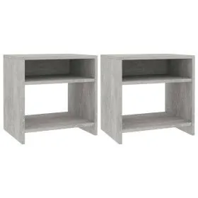 Bedside tables 2 pcs plywood concrete 40x30x40cm by vidaXL, Nightstands - Ref: Foro24-800018, Price: 44,39 €, Discount: %