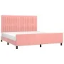 Estructura de cama con cabecero de terciopelo rosa 160x200 cm de vidaXL, Camas y somieres - Ref: Foro24-3125890, Precio: 211,...