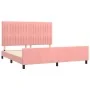 Estructura de cama con cabecero de terciopelo rosa 160x200 cm de vidaXL, Camas y somieres - Ref: Foro24-3125890, Precio: 211,...