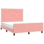 Estructura de cama con cabecero de terciopelo rosa 140x200 cm de vidaXL, Camas y somieres - Ref: Foro24-3125945, Precio: 288,...