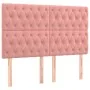 Estructura de cama con cabecero de terciopelo rosa 140x200 cm de vidaXL, Camas y somieres - Ref: Foro24-3125945, Precio: 288,...