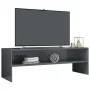 Grau glänzender TV-Schrank aus Sperrholz, 120 x 40 x 40 cm von vidaXL, TV-Möbel - Ref: Foro24-800044, Preis: 53,34 €, Rabatt: %