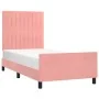 Pink velvet bed frame with headboard 90x190 cm by vidaXL, Beds and slatted bases - Ref: Foro24-3125854, Price: 148,39 €, Disc...