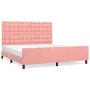 Pink velvet bed frame with headboard 180x200 cm by vidaXL, Beds and slatted bases - Ref: Foro24-3126018, Price: 212,33 €, Dis...