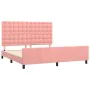 Pink velvet bed frame with headboard 180x200 cm by vidaXL, Beds and slatted bases - Ref: Foro24-3126018, Price: 212,33 €, Dis...