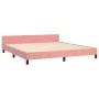Pink velvet bed frame with headboard 180x200 cm by vidaXL, Beds and slatted bases - Ref: Foro24-3126018, Price: 212,33 €, Dis...
