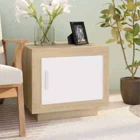 Mesa de centro madera contrachapada blanco y Sonoma 51x50x45 cm de vidaXL, Mesas de centro - Ref: Foro24-811804, Precio: 48,3...
