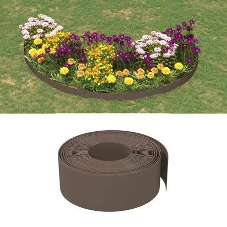 Garden edging 4 units brown polyethylene 10 m 20 cm by vidaXL, Garden edging and edging - Ref: Foro24-3155462, Price: 176,90 ...