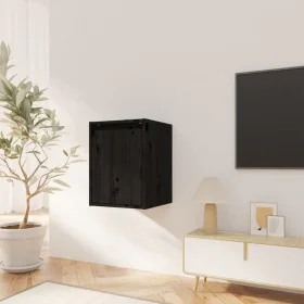 Solid black pine wood wall cabinet 30x30x40 cm by vidaXL, Shelves and shelves - Ref: Foro24-813483, Price: 32,94 €, Discount: %