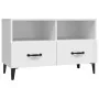 Glänzend weißer Sperrholz-TV-Schrank 80x36x50 cm von vidaXL, TV-Möbel - Ref: Foro24-812597, Preis: 59,51 €, Rabatt: %