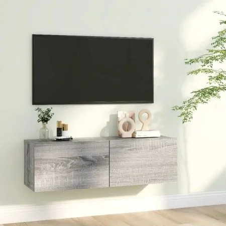 Sonoma gray plywood TV cabinet 100x30x30 cm by vidaXL, TV Furniture - Ref: Foro24-815097, Price: 43,00 €, Discount: %