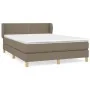 Box spring bed with taupe gray fabric mattress 140x200 cm by vidaXL, Beds and slatted bases - Ref: Foro24-3126729, Price: 423...