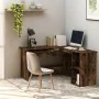 Escritorio esquina madera contrachapada roble humo 120x140x75cm de vidaXL, Escritorios - Ref: Foro24-815384, Precio: 89,84 €,...