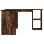 Escritorio esquina madera contrachapada roble humo 120x140x75cm de vidaXL, Escritorios - Ref: Foro24-815384, Precio: 89,84 €,...