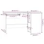 Escritorio esquina madera contrachapada roble humo 120x140x75cm de vidaXL, Escritorios - Ref: Foro24-815384, Precio: 89,84 €,...