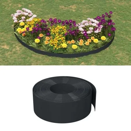 Garden edging 3 units black polyethylene 10 m 20 cm by vidaXL, Garden edging and edging - Ref: Foro24-3155457, Price: 113,36 ...