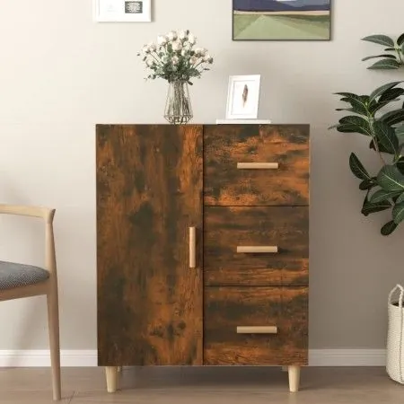 Sideboard aus geräuchertem Eichenholzwerkstoff, 69,5 x 34 x 90 cm von vidaXL, Sideboards - Ref: Foro24-817351, Preis: 66,66 €...