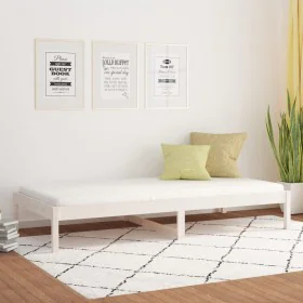 Schlafsofa aus massivem weißem Kiefernholz, 90 x 200 cm von vidaXL, Betten und Lattenroste - Ref: Foro24-820413, Preis: 86,49...