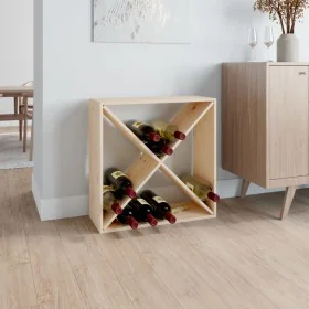 Solid pine wood wine rack 62x25x62 cm by vidaXL, Wine and liquor cabinets - Ref: Foro24-821759, Price: 48,21 €, Discount: %