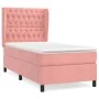 Box spring bed with pink velvet mattress 90x200 cm by vidaXL, Beds and slatted bases - Ref: Foro24-3129374, Price: 344,78 €, ...