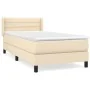 Box spring bed with cream fabric mattress 100x200 cm by vidaXL, Beds and slatted bases - Ref: Foro24-3129774, Price: 303,06 €...