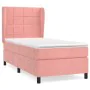 Box spring bed with pink velvet mattress 90x200 cm by vidaXL, Beds and slatted bases - Ref: Foro24-3129194, Price: 336,33 €, ...