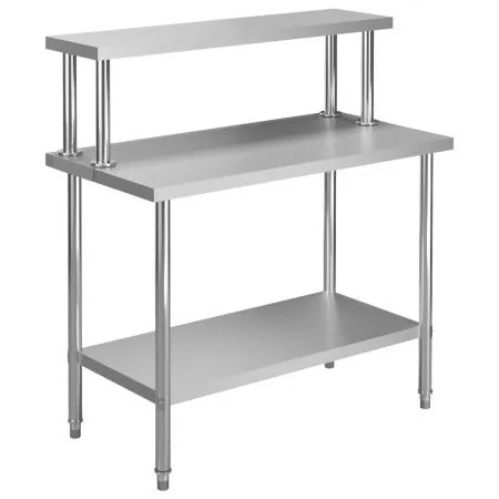 Kitchen work table with stainless steel shelf 120x60x120cm by vidaXL, Restoration - Ref: Foro24-3054468, Price: 210,12 €, Dis...