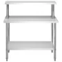 Kitchen work table with stainless steel shelf 120x60x120cm by vidaXL, Restoration - Ref: Foro24-3054468, Price: 210,12 €, Dis...