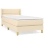 Box spring bed with cream fabric mattress 100x200 cm by vidaXL, Beds and slatted bases - Ref: Foro24-3130334, Price: 304,04 €...