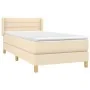 Box spring bed with cream fabric mattress 100x200 cm by vidaXL, Beds and slatted bases - Ref: Foro24-3130334, Price: 304,04 €...